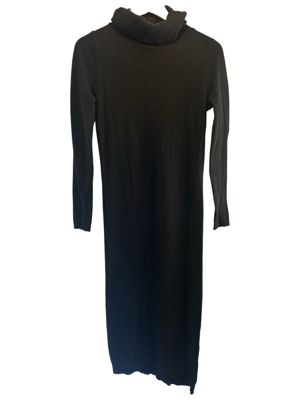 Pietro Brunelli Wool Cashmere Blend Black Long Sleeve Turtleneck Maxi Dress XS